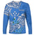 FSM Kosrae State Long Sleeve Shirt Polynesian Floral Tribal LT9 Unisex Blue - Polynesian Pride