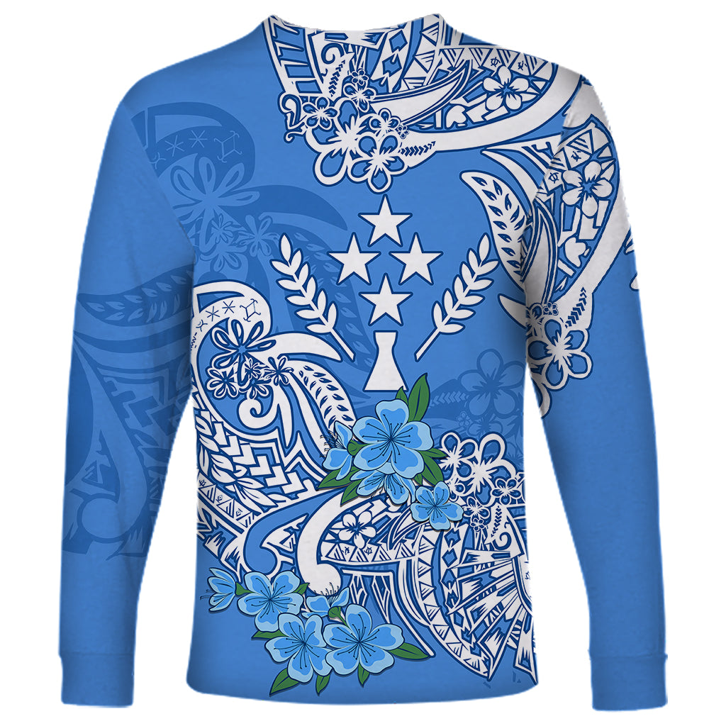 FSM Kosrae State Long Sleeve Shirt Polynesian Floral Tribal LT9 - Polynesian Pride