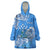 FSM Kosrae State Wearable Blanket Hoodie Polynesian Floral Tribal LT9 One Size Blue - Polynesian Pride