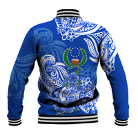 FSM Pohnpei State Baseball Jacket Polynesian Floral Tribal LT9 - Polynesian Pride