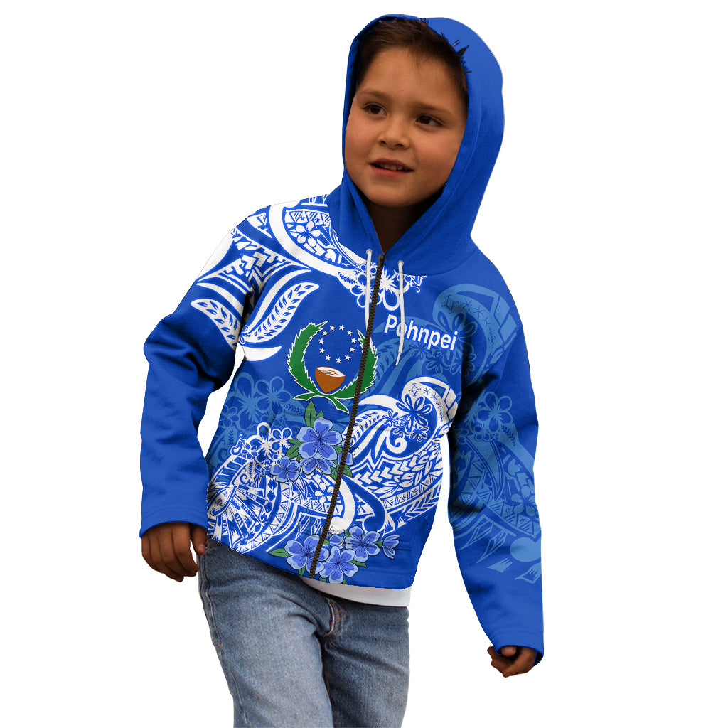 FSM Pohnpei State Kid Hoodie Polynesian Floral Tribal LT9 - Polynesian Pride