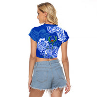 FSM Pohnpei State Raglan Cropped T Shirt Polynesian Floral Tribal LT9 - Polynesian Pride