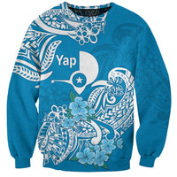FSM Yap State Sweatshirt Polynesian Floral Tribal LT9 Unisex Blue - Polynesian Pride