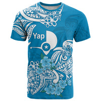 FSM Yap State T Shirt Polynesian Floral Tribal LT9 Blue - Polynesian Pride