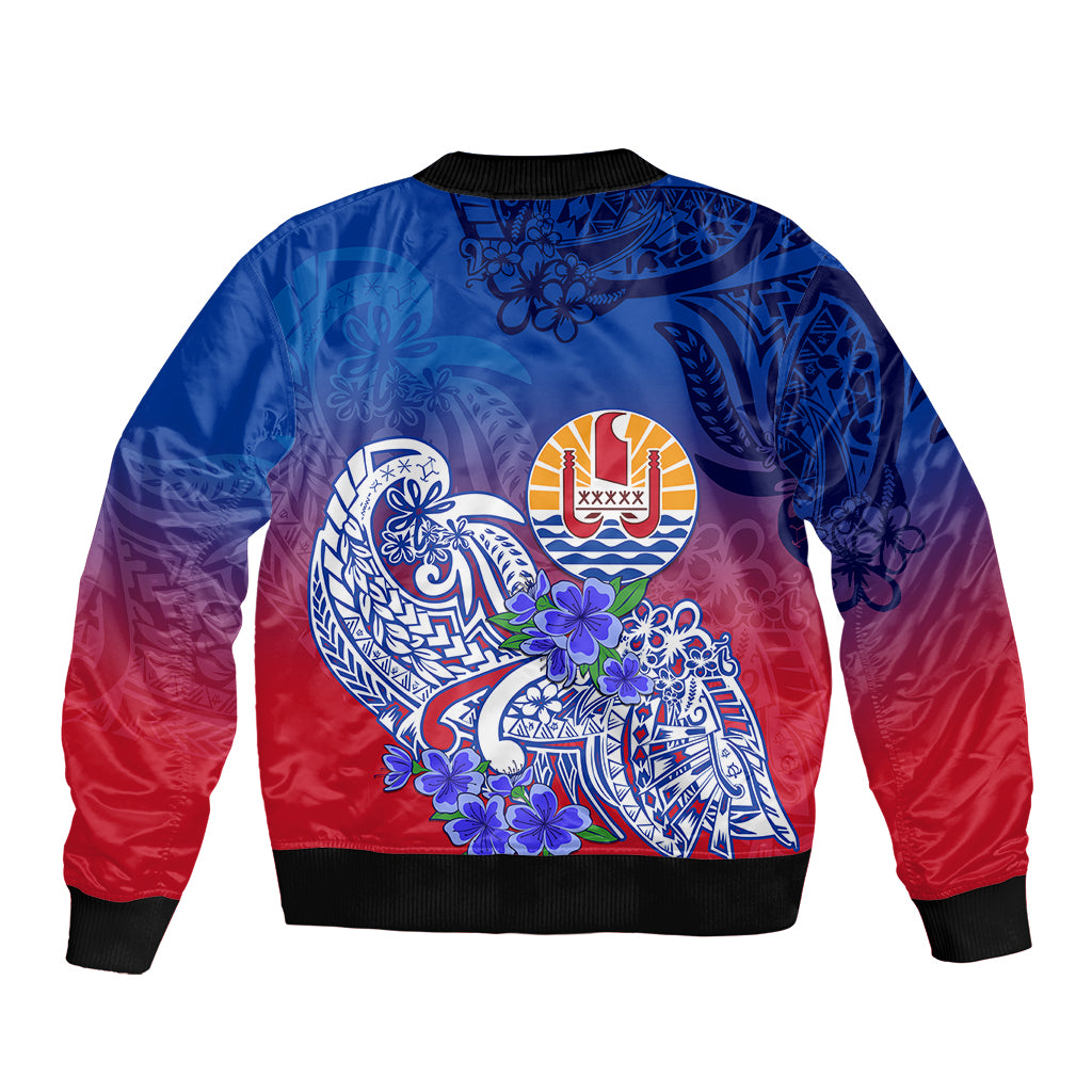Tahiti Sleeve Zip Bomber Jacket Polynesian Floral Tribal LT9 - Polynesian Pride