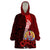 Tahiti Wearable Blanket Hoodie Polynesian Coat Of Arm With Hibiscus LT9 One Size Red - Polynesian Pride