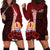 (Custom Personalised) Tahiti Hoodie Dress Polynesian Coat Of Arm With Hibiscus LT9 Red - Polynesian Pride