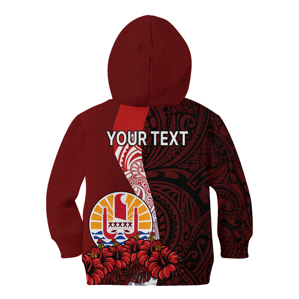 (Custom Personalised) Tahiti Kid Hoodie Polynesian Coat Of Arm With Hibiscus LT9 - Polynesian Pride