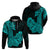 Hawaii Kakau Hoodie Polynesian Floral Tribal Aqua Version LT9 Pullover Hoodie Aqua - Polynesian Pride