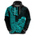 Hawaii Kakau Hoodie Polynesian Floral Tribal Aqua Version LT9 Zip Hoodie Aqua - Polynesian Pride