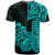 Hawaii Kakau T Shirt Polynesian Floral Tribal Aqua Version LT9 - Polynesian Pride