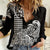 Hawaii Kakau Women Casual Shirt Polynesian Floral Tribal Black Version LT9 Female Black - Polynesian Pride