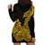 Hawaii Kakau Hoodie Dress Polynesian Floral Tribal Gold Version LT9 - Polynesian Pride