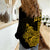 Hawaii Kakau Women Casual Shirt Polynesian Floral Tribal Gold Version LT9 - Polynesian Pride