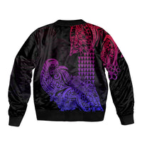 Hawaii Kakau Bomber Jacket Polynesian Floral Tribal Gradient Version LT9 - Polynesian Pride