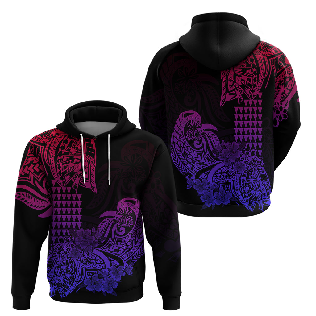 Hawaii Kakau Hoodie Polynesian Floral Tribal Gradient Version LT9 Pullover Hoodie Gradient - Polynesian Pride