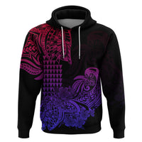Hawaii Kakau Hoodie Polynesian Floral Tribal Gradient Version LT9 - Polynesian Pride