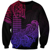 Hawaii Kakau Sweatshirt Polynesian Floral Tribal Gradient Version LT9 Unisex Gradient - Polynesian Pride