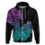 Hawaii Kakau Hoodie Polynesian Floral Tribal Heliotrope Version LT9 - Polynesian Pride