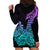 Hawaii Kakau Hoodie Dress Polynesian Floral Tribal Heliotrope Version LT9 - Polynesian Pride