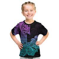Hawaii Kakau Kid T Shirt Polynesian Floral Tribal Heliotrope Version LT9 Heliotrope - Polynesian Pride
