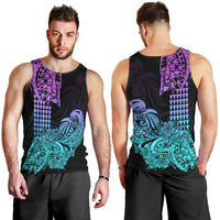 Hawaii Kakau Men Tank Top Polynesian Floral Tribal Heliotrope Version LT9 - Polynesian Pride