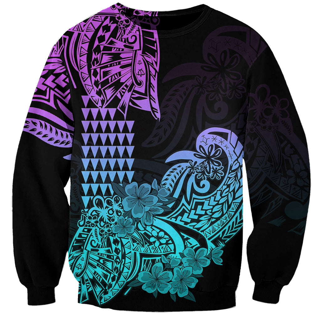 Hawaii Kakau Sweatshirt Polynesian Floral Tribal Heliotrope Version LT9 Unisex Heliotrope - Polynesian Pride