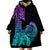 Hawaii Kakau Wearable Blanket Hoodie Polynesian Floral Tribal Heliotrope Version LT9 - Polynesian Pride