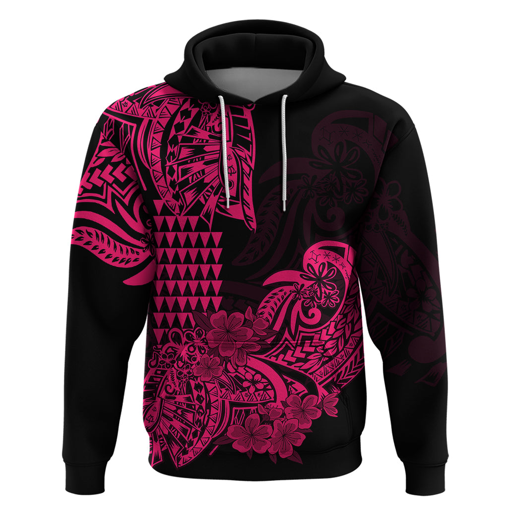 Hawaii Kakau Hoodie Polynesian Floral Tribal Pink Version LT9 - Polynesian Pride