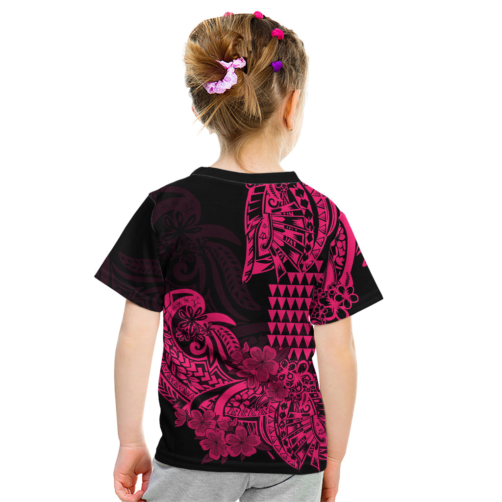 Hawaii Kakau Kid T Shirt Polynesian Floral Tribal Pink Version LT9 - Polynesian Pride