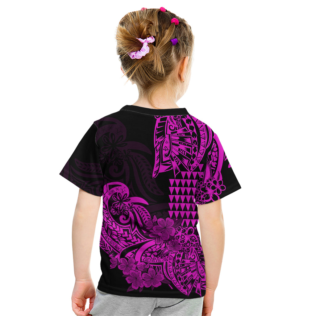 Hawaii Kakau Kid T Shirt Polynesian Floral Tribal Purple Version LT9 - Polynesian Pride