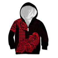 Hawaii Kakau Kid Hoodie Polynesian Floral Tribal Red Version LT9 - Polynesian Pride