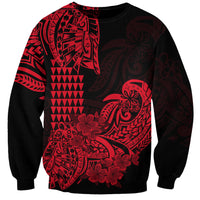 Hawaii Kakau Sweatshirt Polynesian Floral Tribal Red Version LT9 Unisex Red - Polynesian Pride