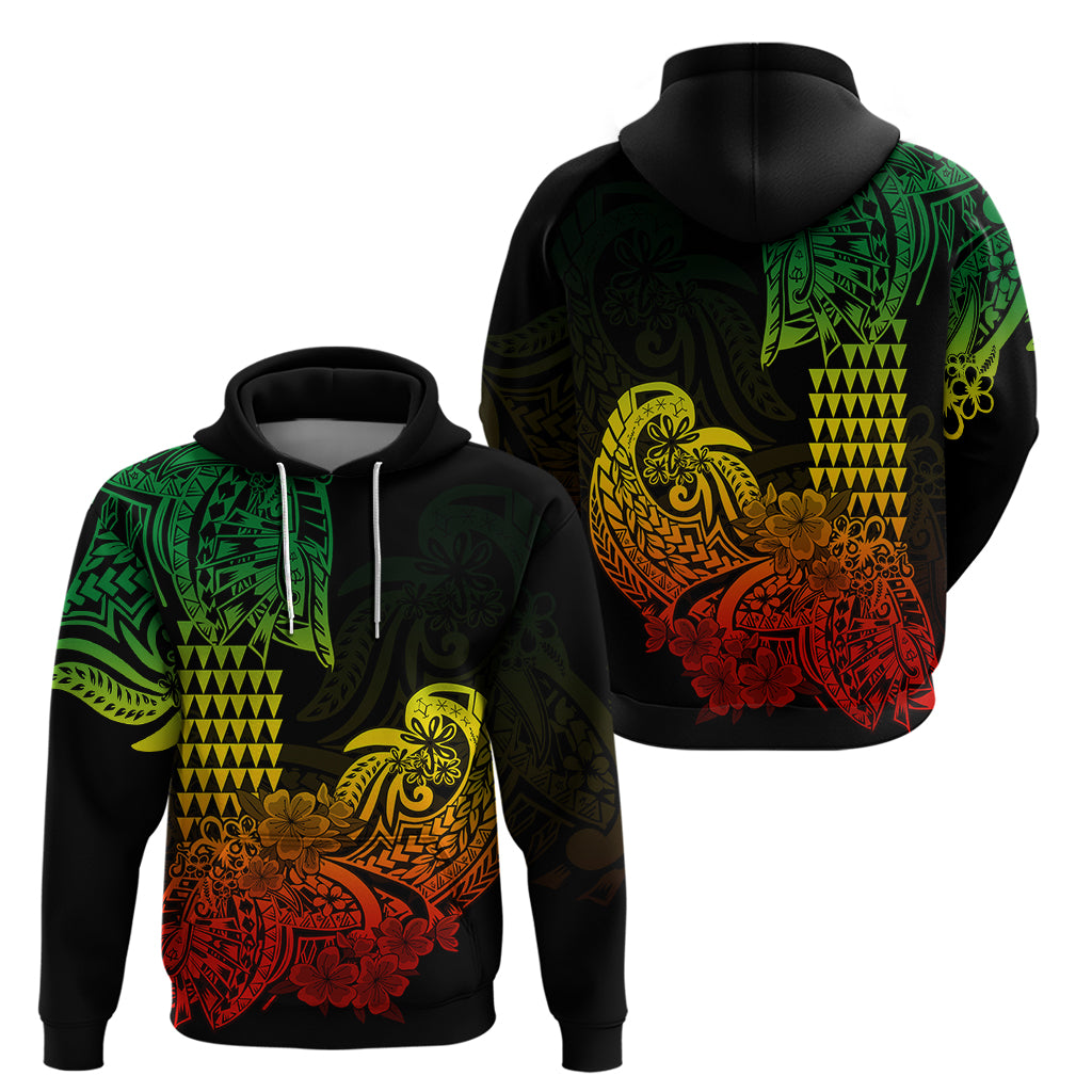 Hawaii Kakau Hoodie Polynesian Floral Tribal Reggae Version LT9 Pullover Hoodie Reggae - Polynesian Pride