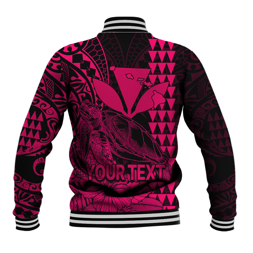 (Custom Personalised) Kakau Polynesian Tribal Hawaiian Turtle with Kanaka Maoli Pink Baseball Jacket LT9 - Polynesian Pride