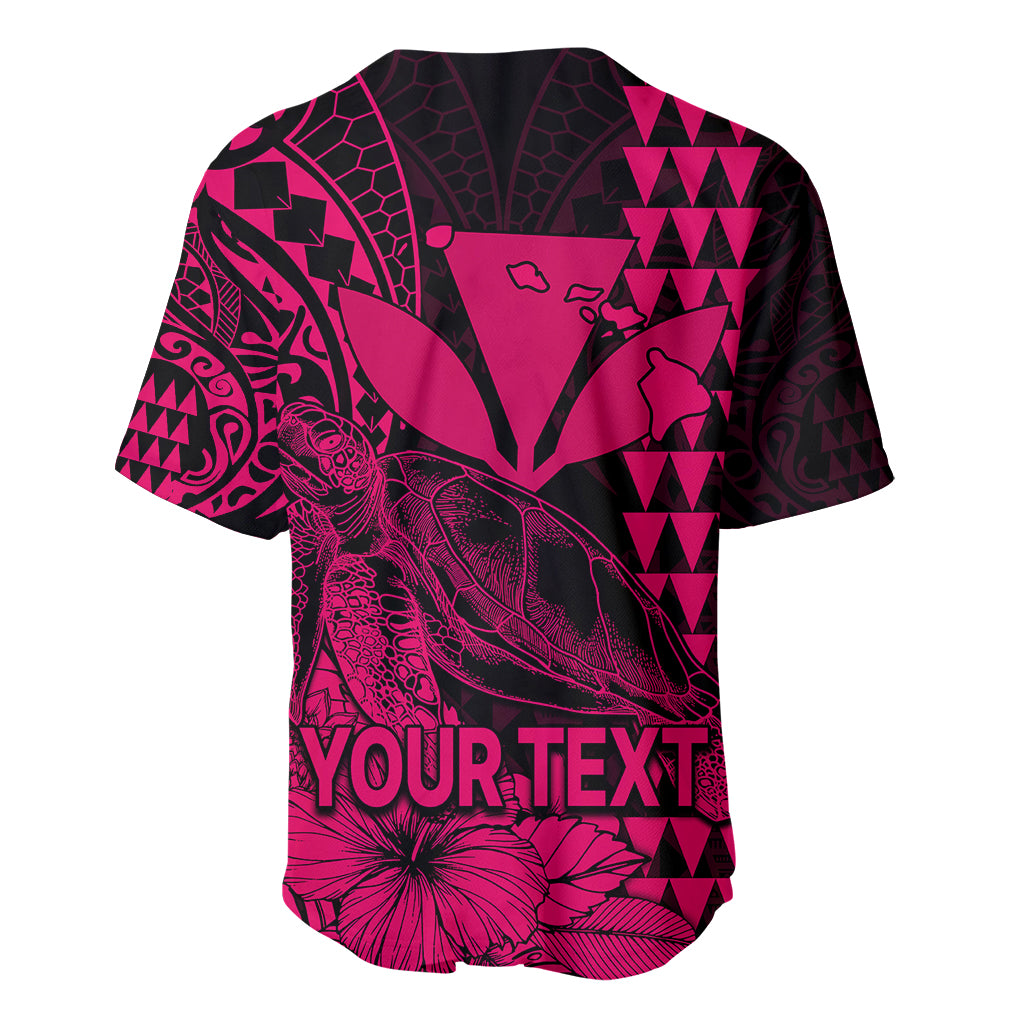 (Custom Personalised) Kakau Polynesian Tribal Hawaiian Turtle with Kanaka Maoli Pink Baseball Jersey LT9 - Polynesian Pride