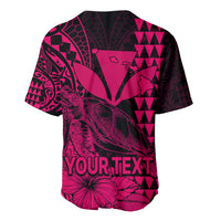 (Custom Personalised) Kakau Polynesian Tribal Hawaiian Turtle with Kanaka Maoli Pink Baseball Jersey LT9 - Polynesian Pride
