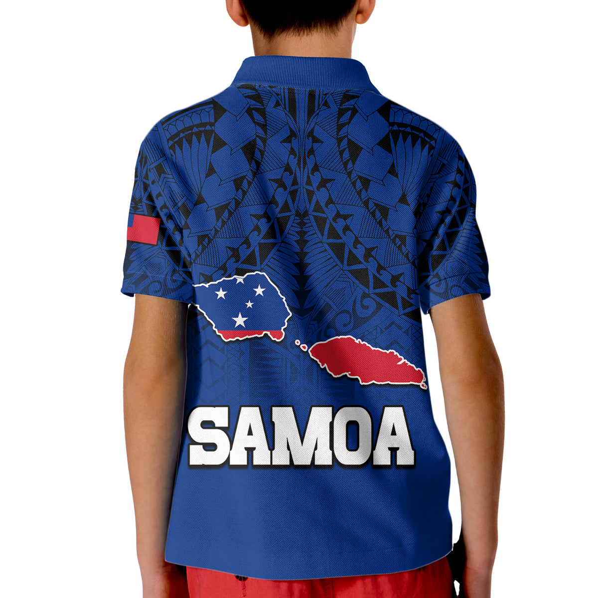 Polynesian Independent State of Samoa Blue Kid Polo Shirt LT9 - Polynesian Pride