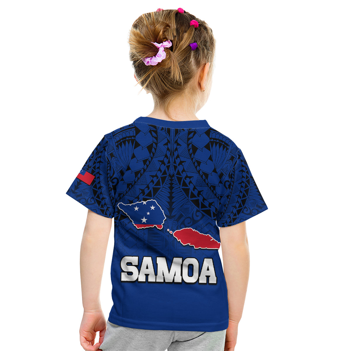 Polynesian Independent State of Samoa Blue Kid T Shirt LT9 - Polynesian Pride