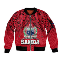 (Custom Personalised) Polynesian Independent State of Samoa Red Sleeve Zip Bomber Jacket LT9 Unisex Red - Polynesian Pride