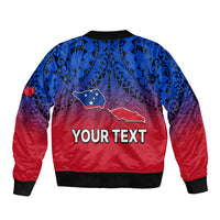 (Custom Personalised) Polynesian Independent State of Samoa Gradient Sleeve Zip Bomber Jacket LT9 - Polynesian Pride