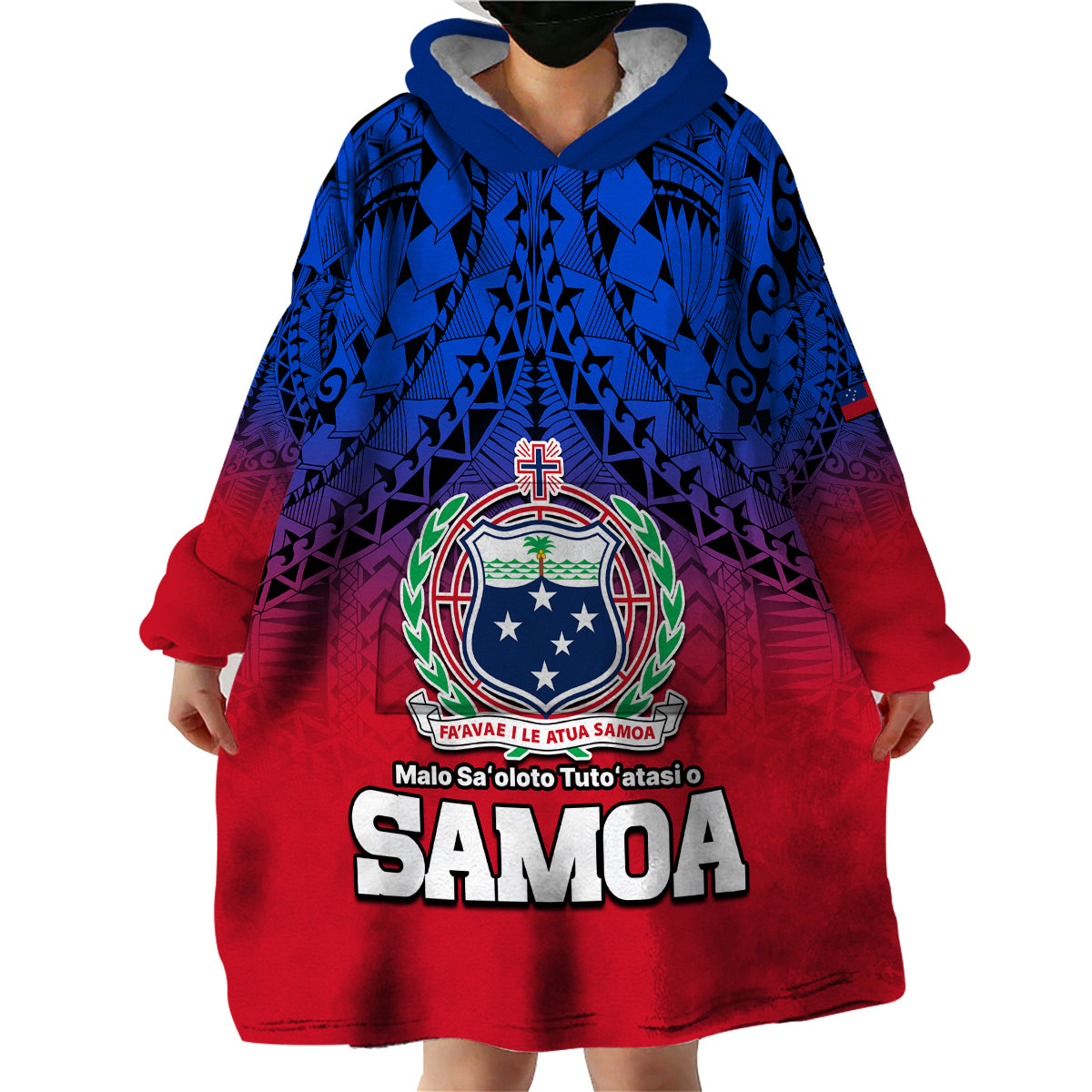(Custom Personalised) Polynesian Independent State of Samoa Gradient Wearable Blanket Hoodie LT9 - Polynesian Pride