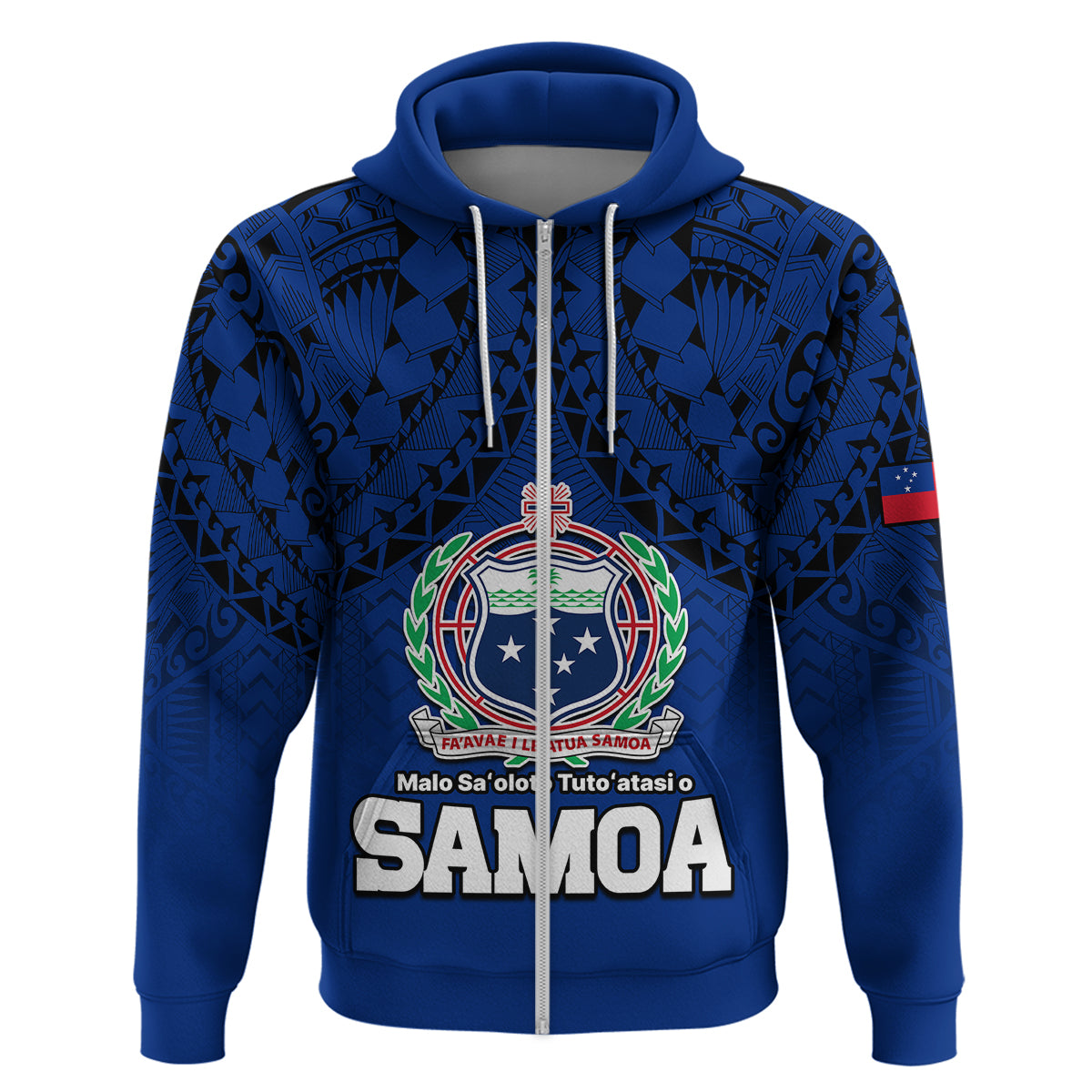 Custom Polynesian Independent State of Samoa Blue Hoodie LT9 - Polynesian Pride