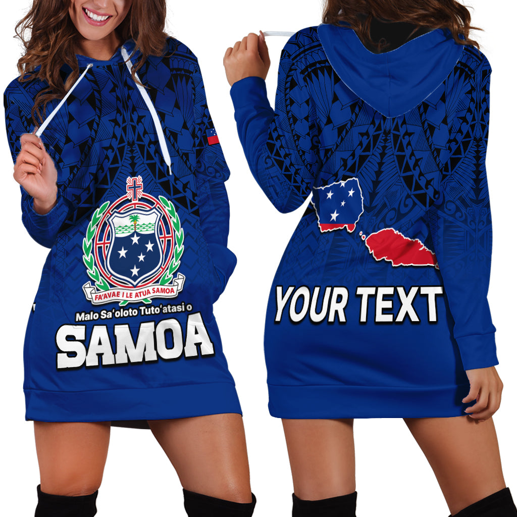 (Custom Personalised) Polynesian Independent State of Samoa Blue Hoodie Dress LT9 Blue - Polynesian Pride