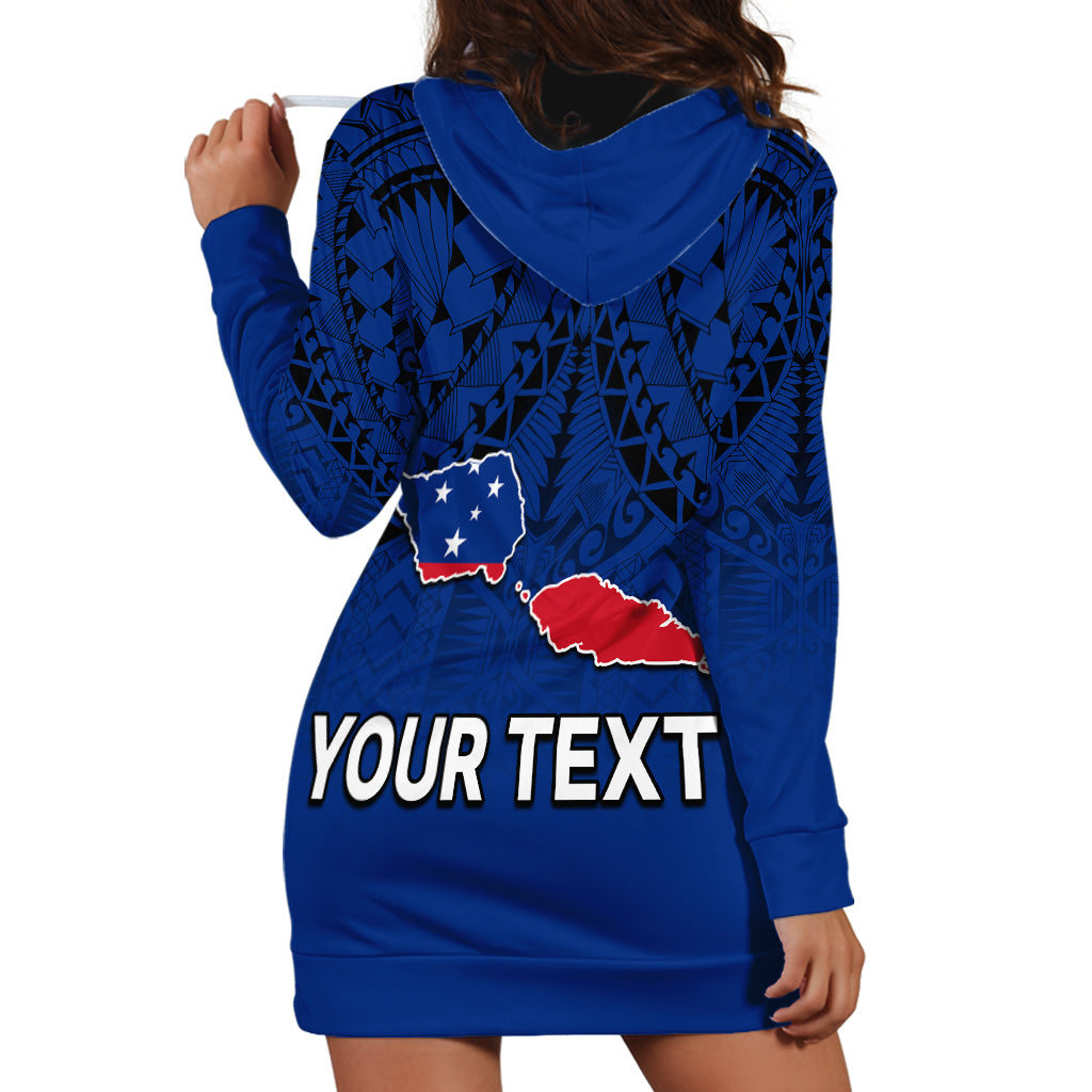 (Custom Personalised) Polynesian Independent State of Samoa Blue Hoodie Dress LT9 - Polynesian Pride