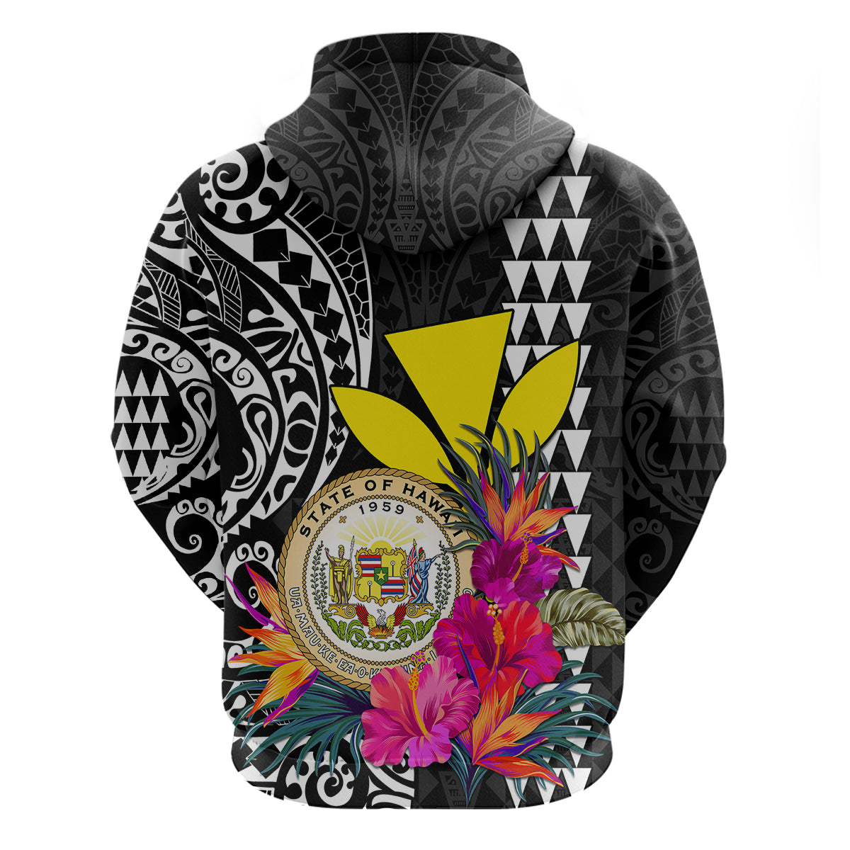 Kakau Tribal Hawaiian Kanaka Maoli Hoodie LT9 - Polynesian Pride