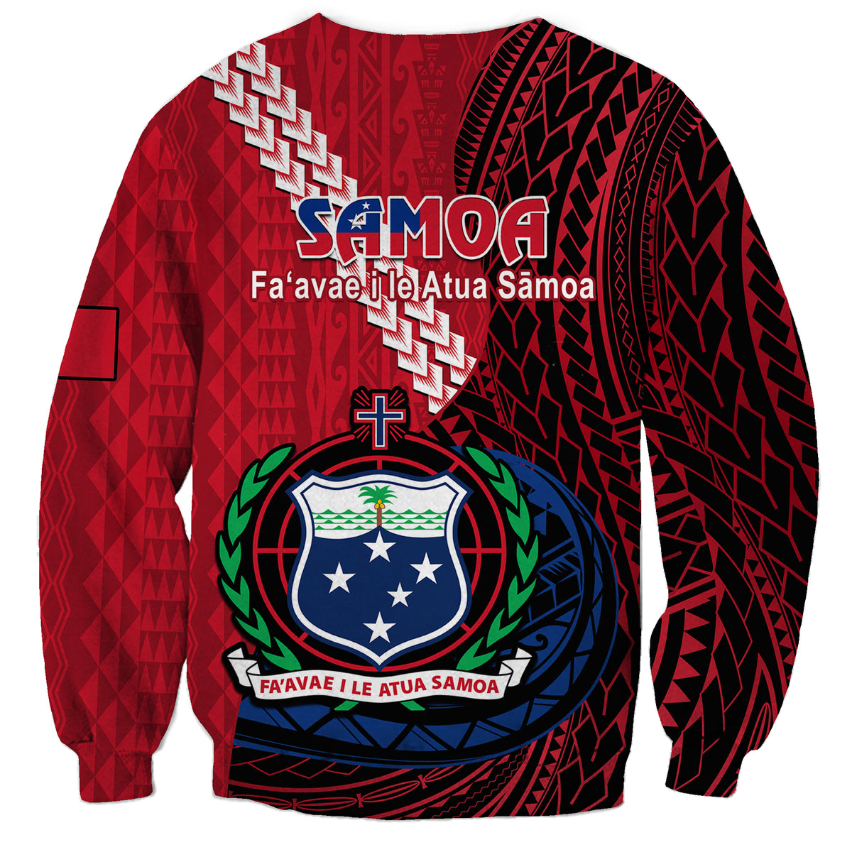 Samoa Sweatshirt Happy Independence Day Samoan Red Pattern LT14 - Polynesian Pride