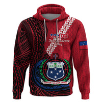 Custom Samoa Hoodie Happy Independence Day Samoan Red Pattern LT14 - Polynesian Pride