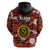 Hawaii State Hoodie Tropical Flowers Mix Tartan Red Version LT14 - Polynesian Pride