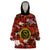 Hawaii State Wearable Blanket Hoodie Tropical Flowers Mix Tartan Red Version LT14 Unisex One Size - Polynesian Pride